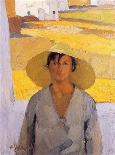 Nikolaos Lytras' painting, 'The Straw Hat'